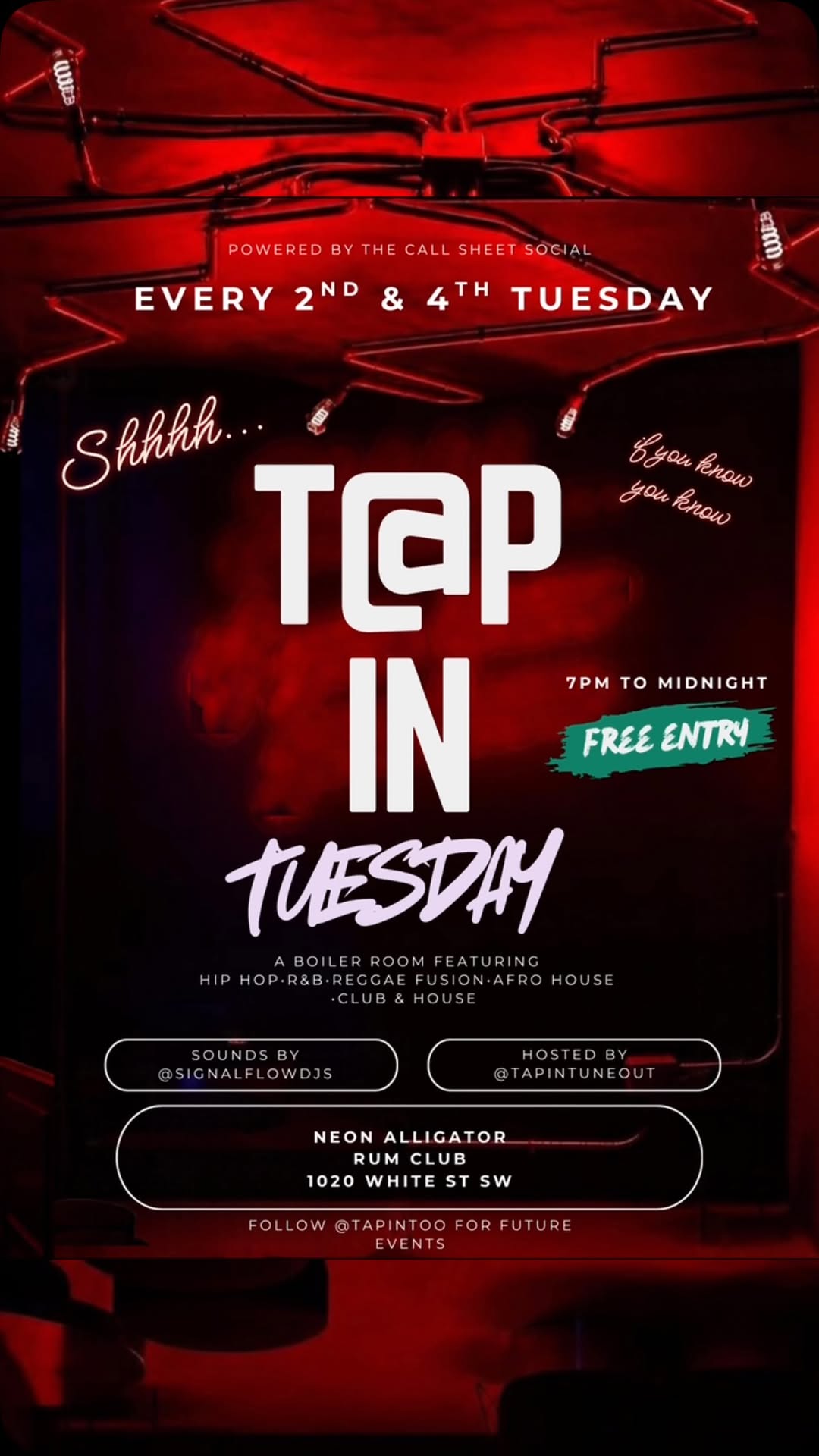 Tap In Tuesday at Boiler Room